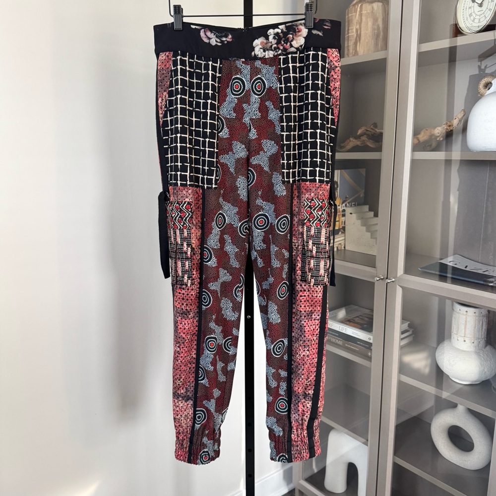 Byron Lars Beauty Mark Patchwork Pattern Tapered … - image 1